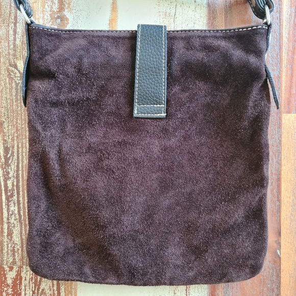 Ugg Australia Leather Brown Black Crossbody Bag - Picture 3 of 13
